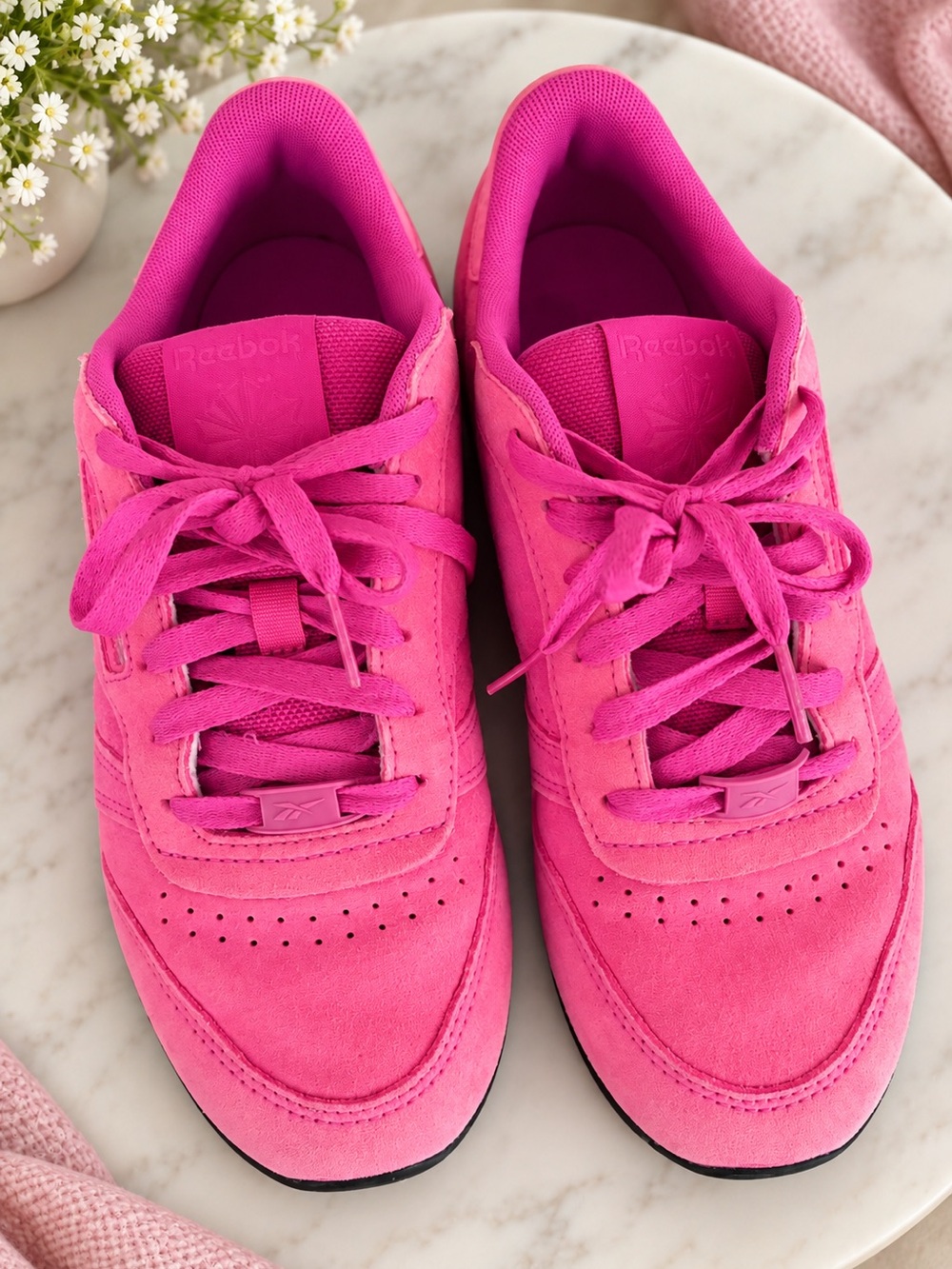 Reebok Women’s Pink Suede Athletic Sneakers